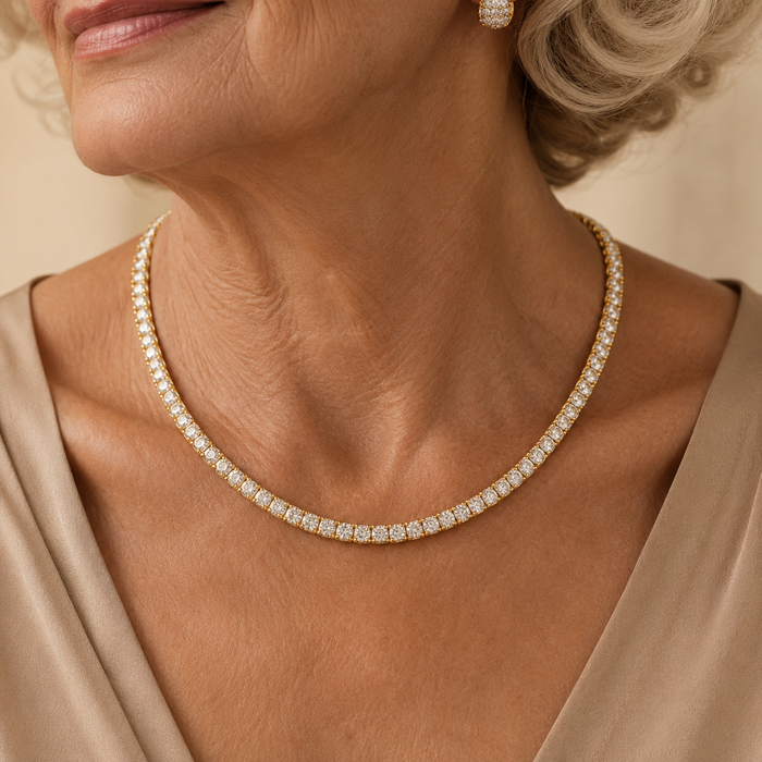 Classic Tennis Necklace | Gold