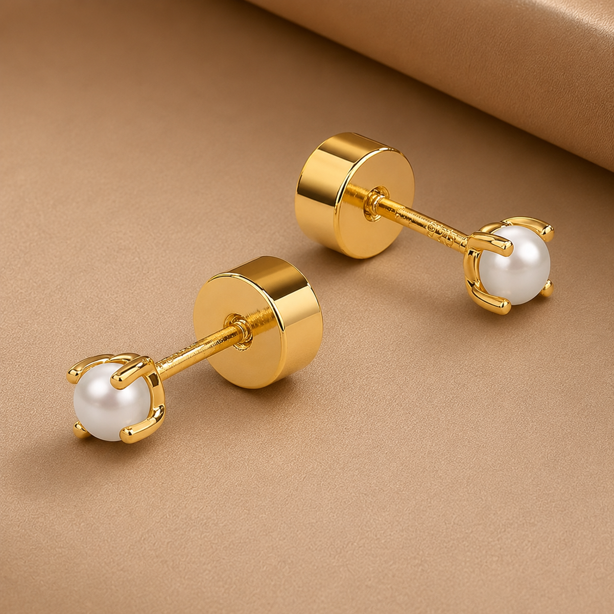 Dainty Pearl Studs | Gold