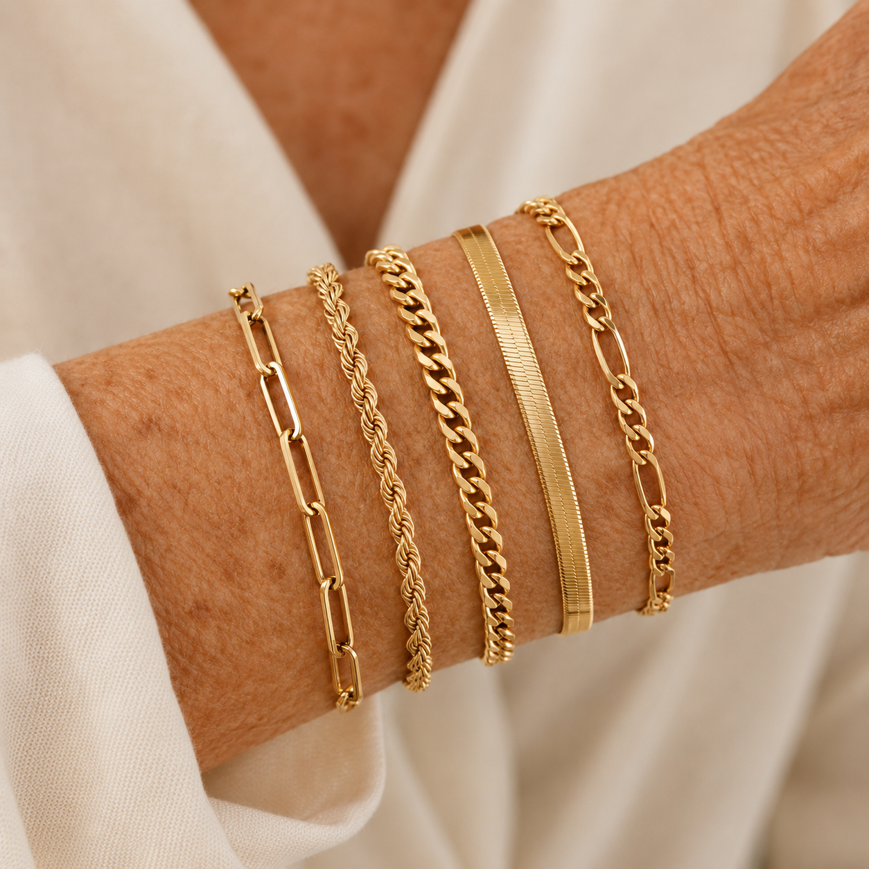 Audrey Classic Bracelet Set | Gold