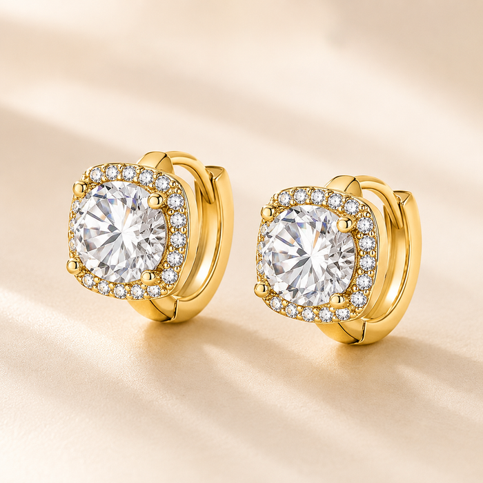 Audrey Square Stud Earrings | Gold
